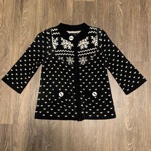 DC Shoes Front Zip Heart and Snowflake Pattern Sweater Jacket